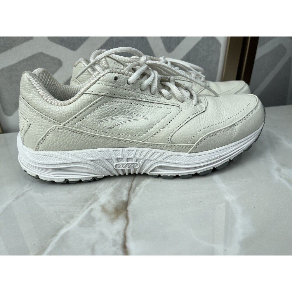 Brooks Dyad Walker White Leather Low Top Walking Shoe Women Sz 9.5 B - Picture 3 of 9